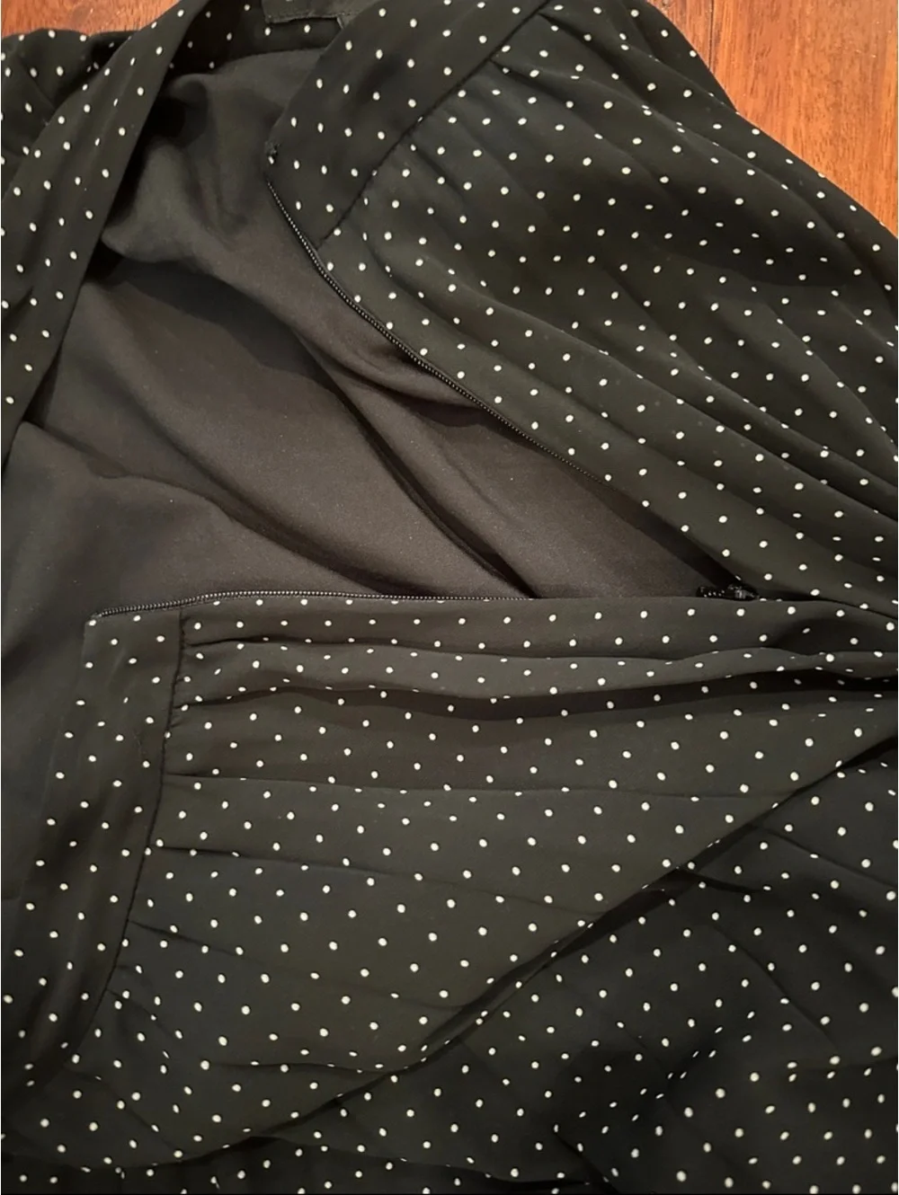 Banana Republic Black Skirt with White Polka Dots - Circle Skater 31” long